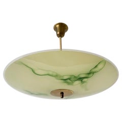 Deckenleuchte aus grünem Glas im Art déco-Stil, 1940er-Jahre, Deutschland