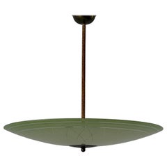 Art Deco Green Glass Ceiling Lamp, 1940s, Germany