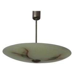 Art Deco Green Glass Ceiling Lamp, 1940s, Germany