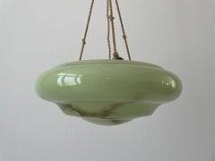 Deckenleuchte aus grünem Glas im Art déco-Stil, 1950er-Jahre, Deutschland