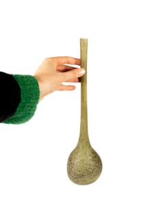 Art Deco Green Glass Vase, France, Delatte