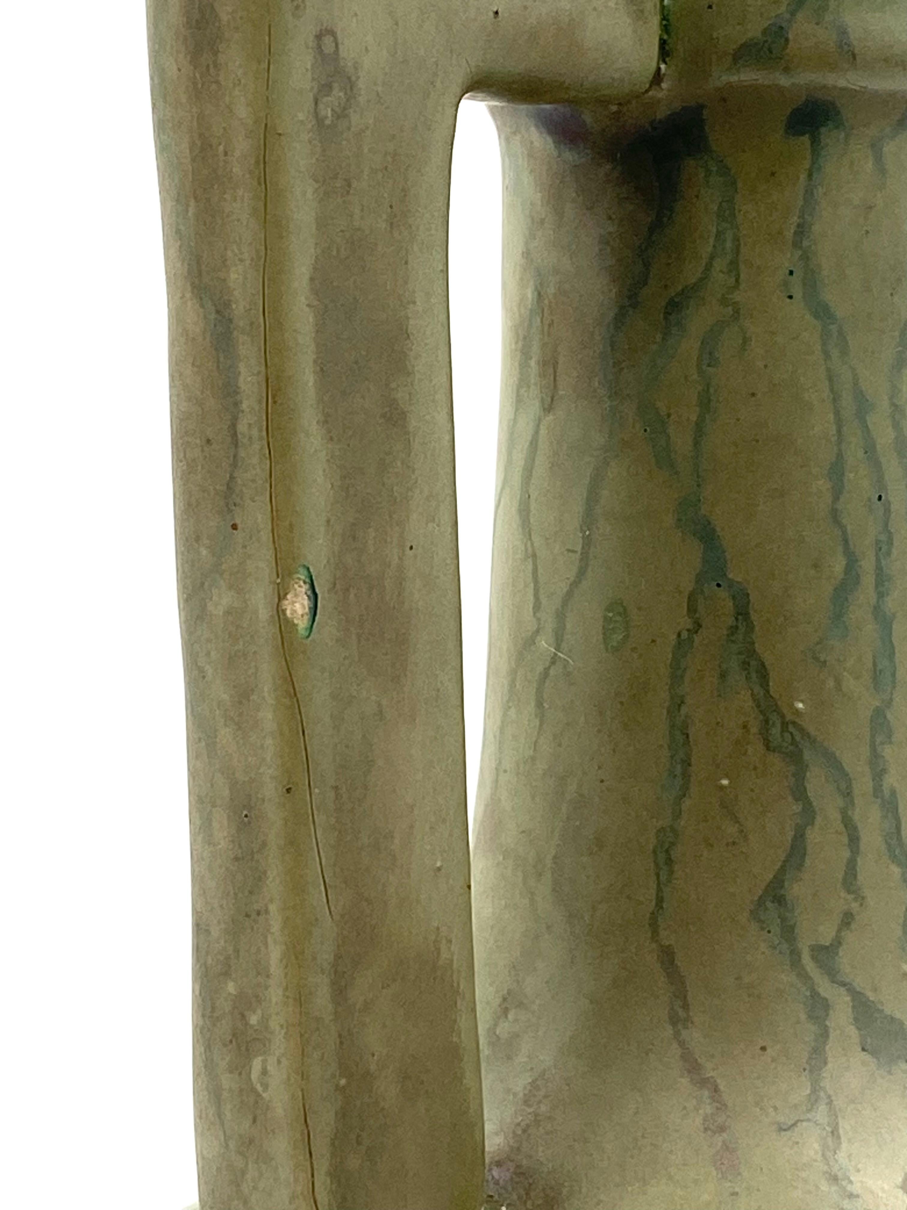 Vase Art Déco vert irisé, Montieres France années 1930 en vente 13