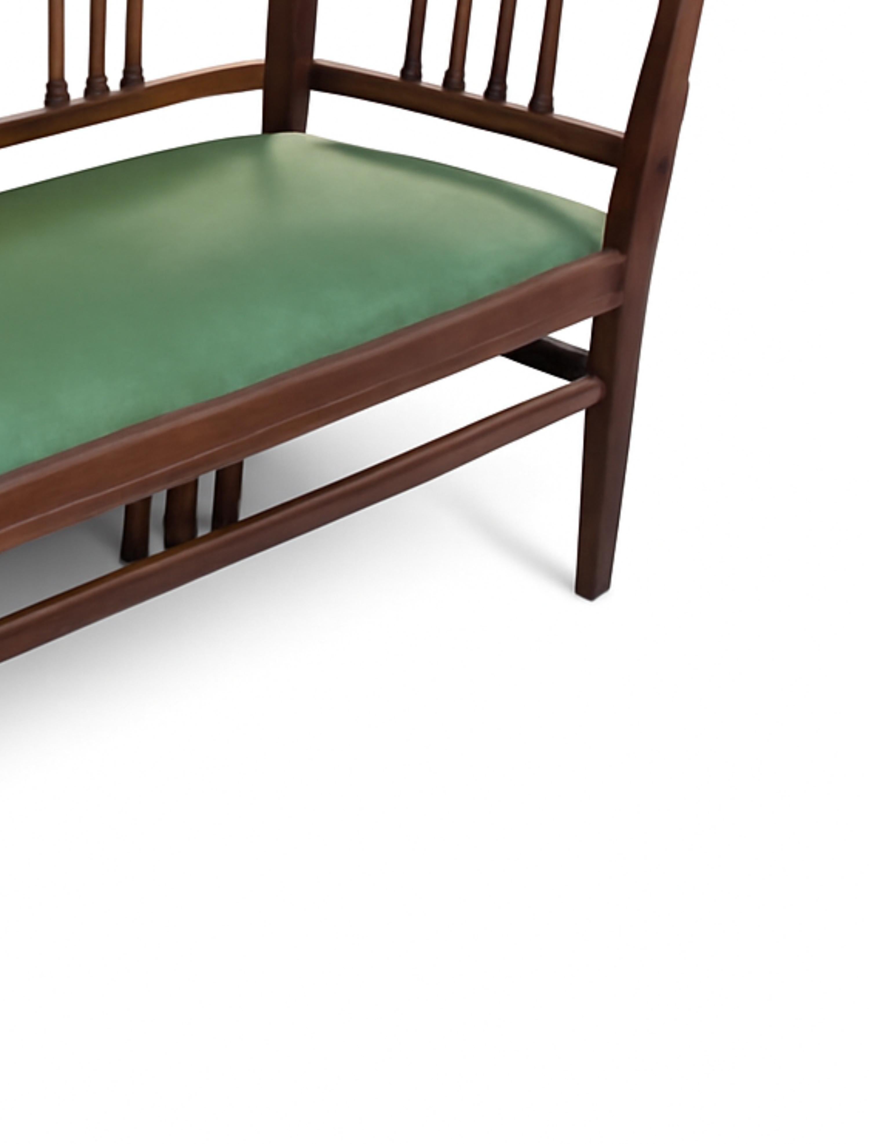 XX secolo Canape in pelle verde Art déco, anni '40 in vendita