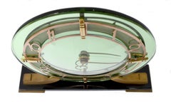 Art Deco Green Mirror Clock by Smiths Clock Company, c1930