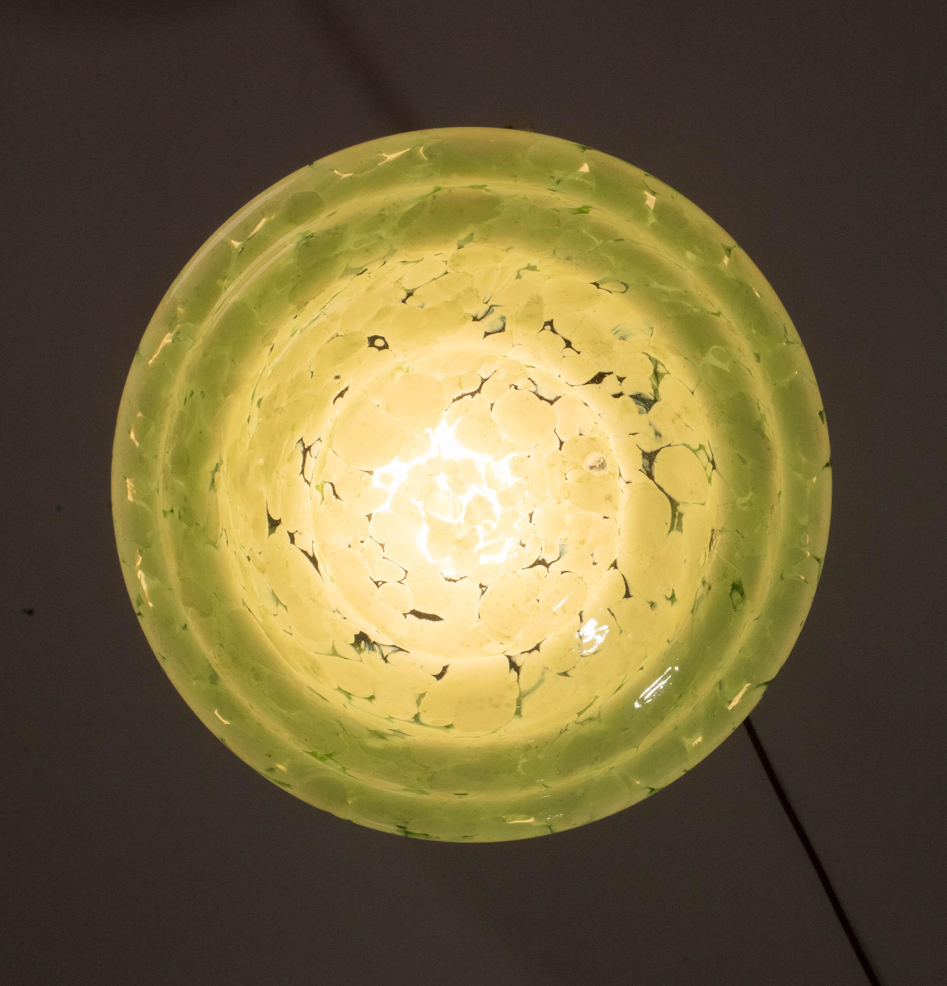 Art Decò Green Murano Glass Pendant, 1950 For Sale 3