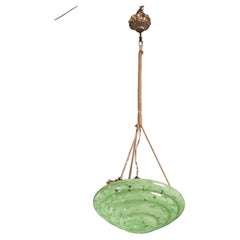 Art Decò Green Murano Glass Pendant, 1950