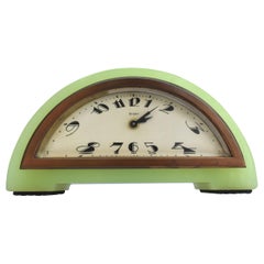 Art Deco Green Onyx 8 Day Mantle Clock, c1930