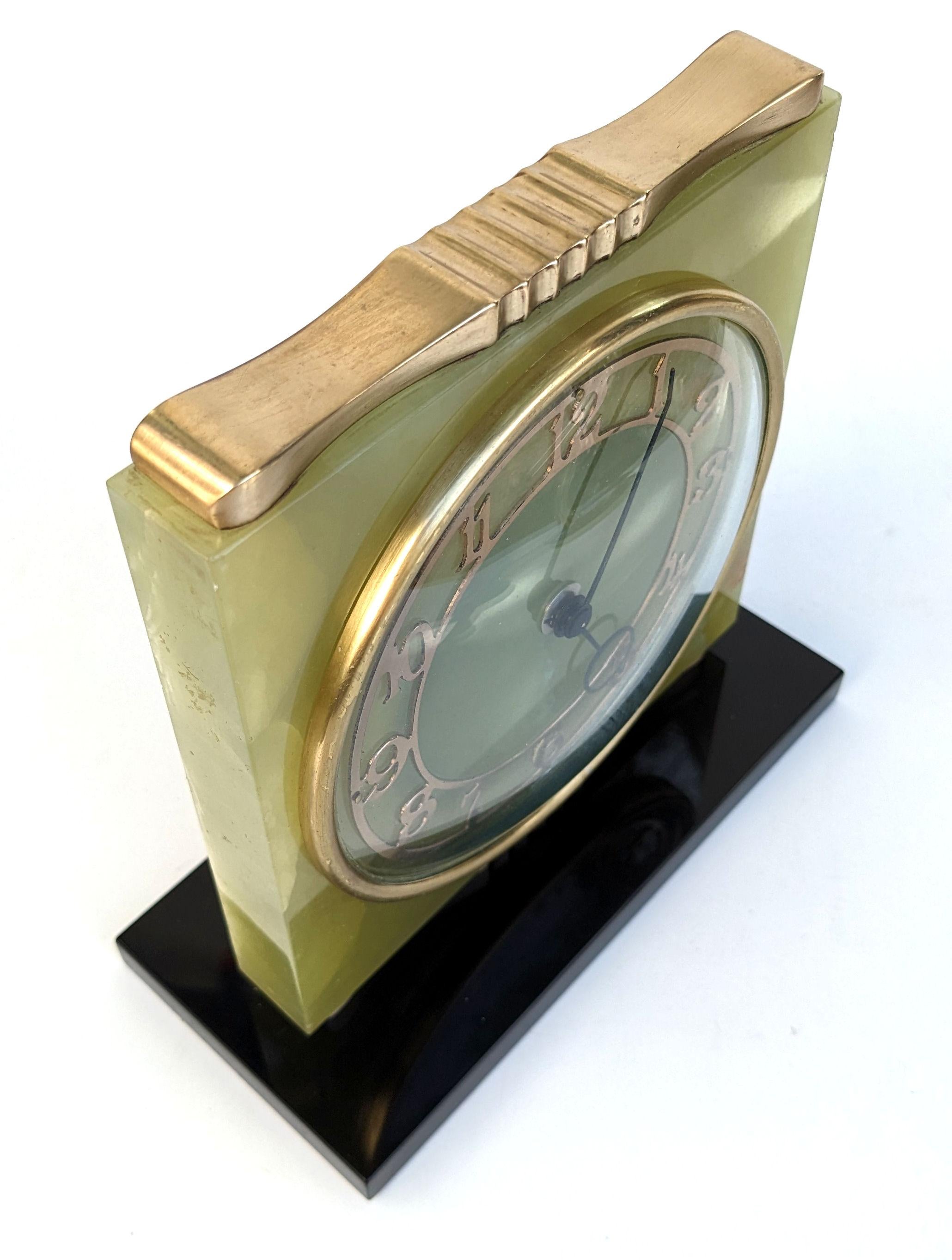 green onyx mantel clock