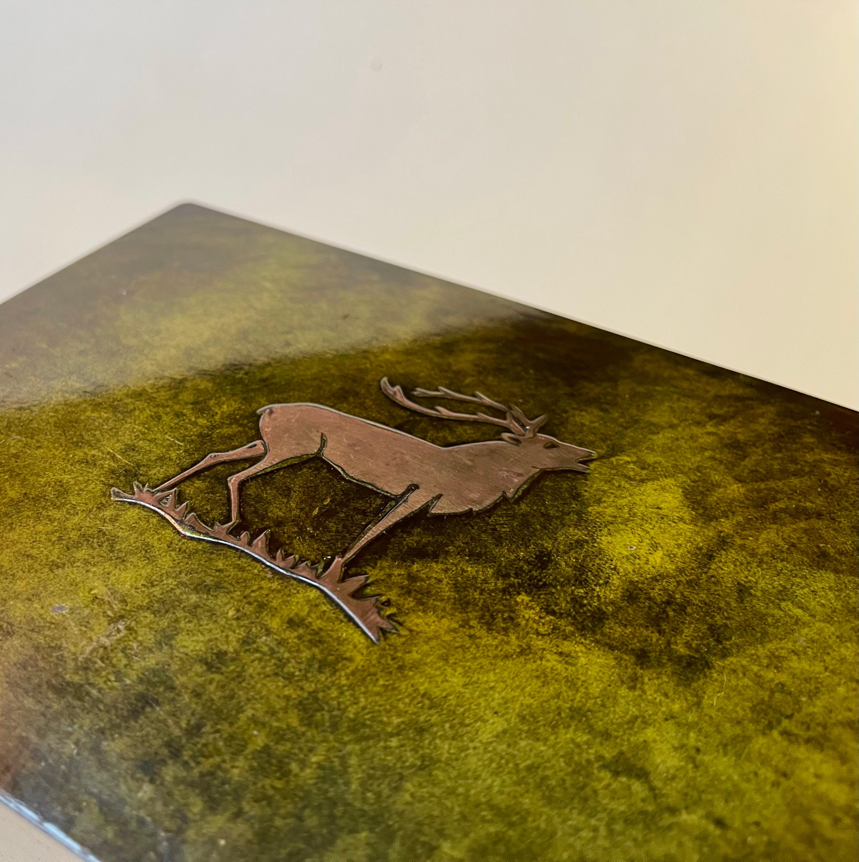Danish Art Deco Green Patinated Bronze Box by Holger Fridericias, 1930s For Sale