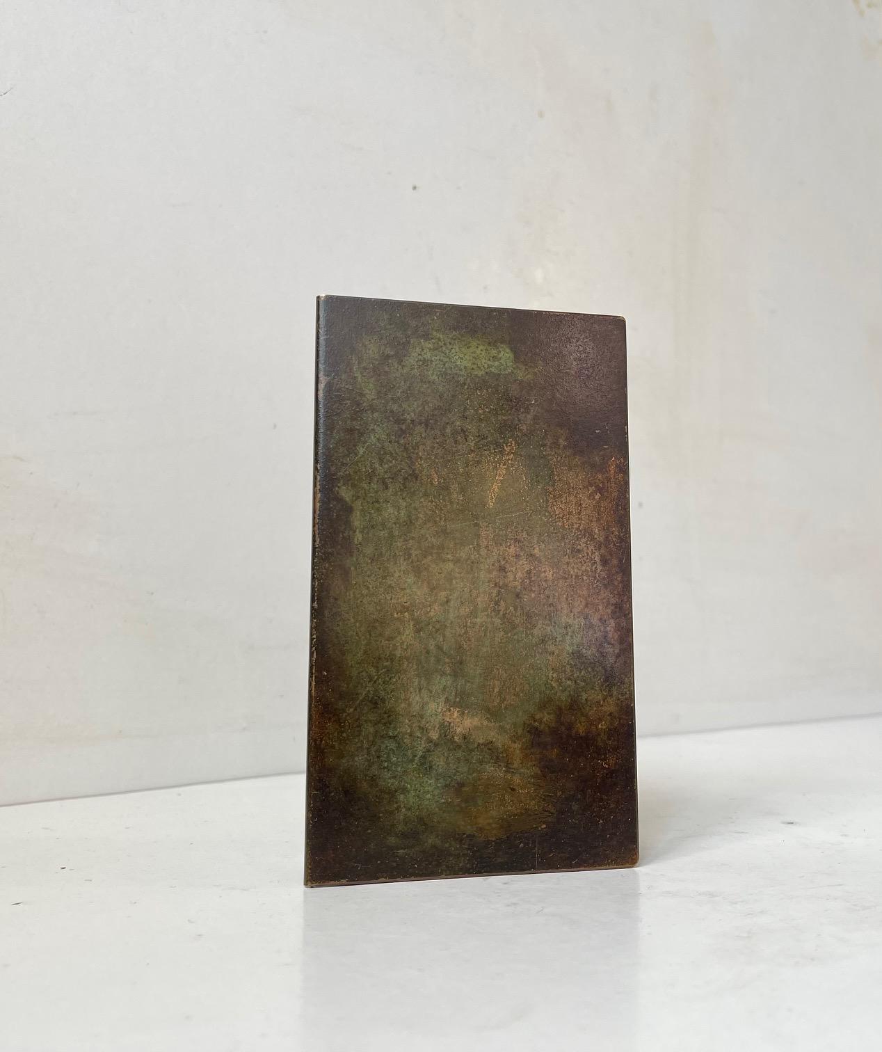 Danish Art Deco Green Patinated Bronze Cigar Box, 1930s