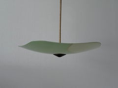 Art Deco Green Pentagonal Glass Ceiling Lamp, 1940s, Germany