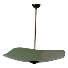 Art Deco Green Pentagonal Glass Ceiling Lamp, 1940s, Germany