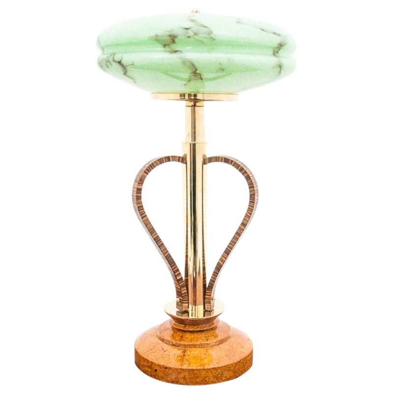 Art Deco Green Table Lamp