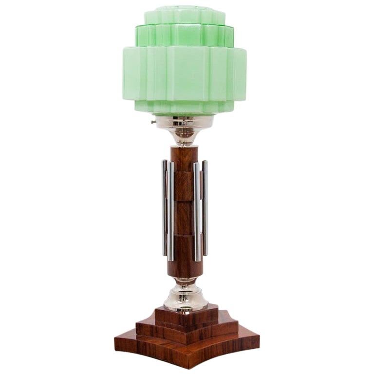 Art Deco Green Table Lamp