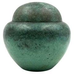 Jarrón / vasija verde de estilo Art Déco de la serie Ikora, Paul Haustein, WMF Alemania, hacia 1925