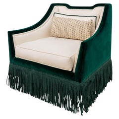 Poltrona in velluto verde Art Deco
