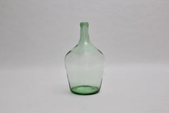 Art Deco Green Vintage Blown Glass Flower Vessel or Demijohn, 1920s, Austria