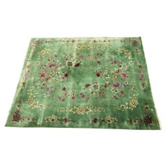 Art Deco Green Wool Nichols Chinese Rug Circa 1920s