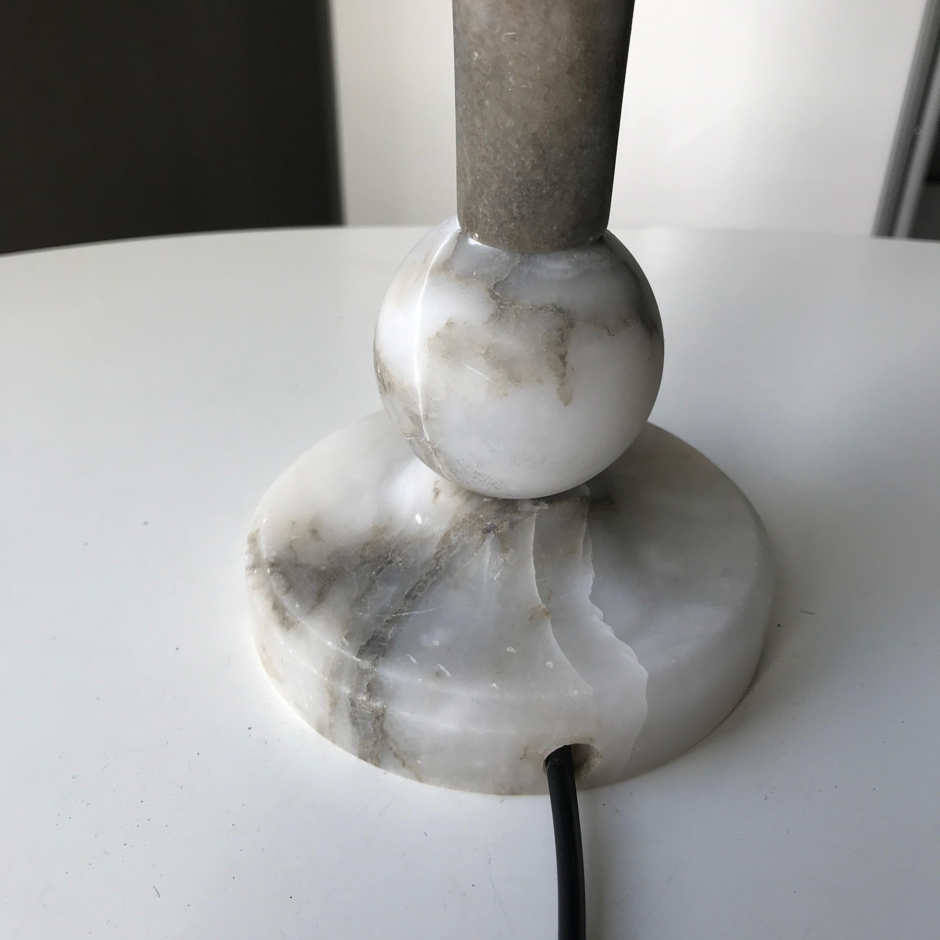 Art Deco Grey Alabaster Table Lamp For Sale 3