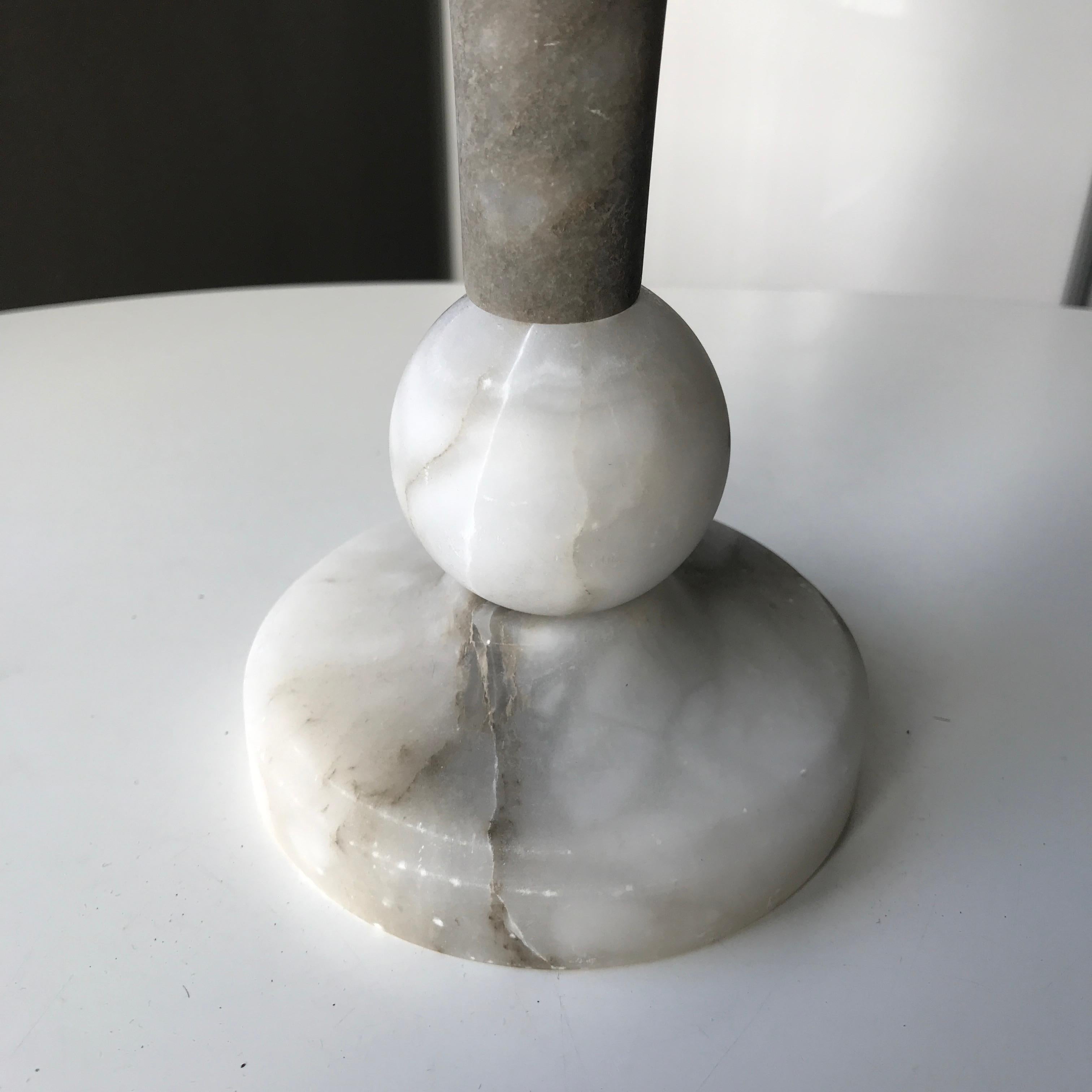 Art Deco Grey Alabaster Table Lamp For Sale 2