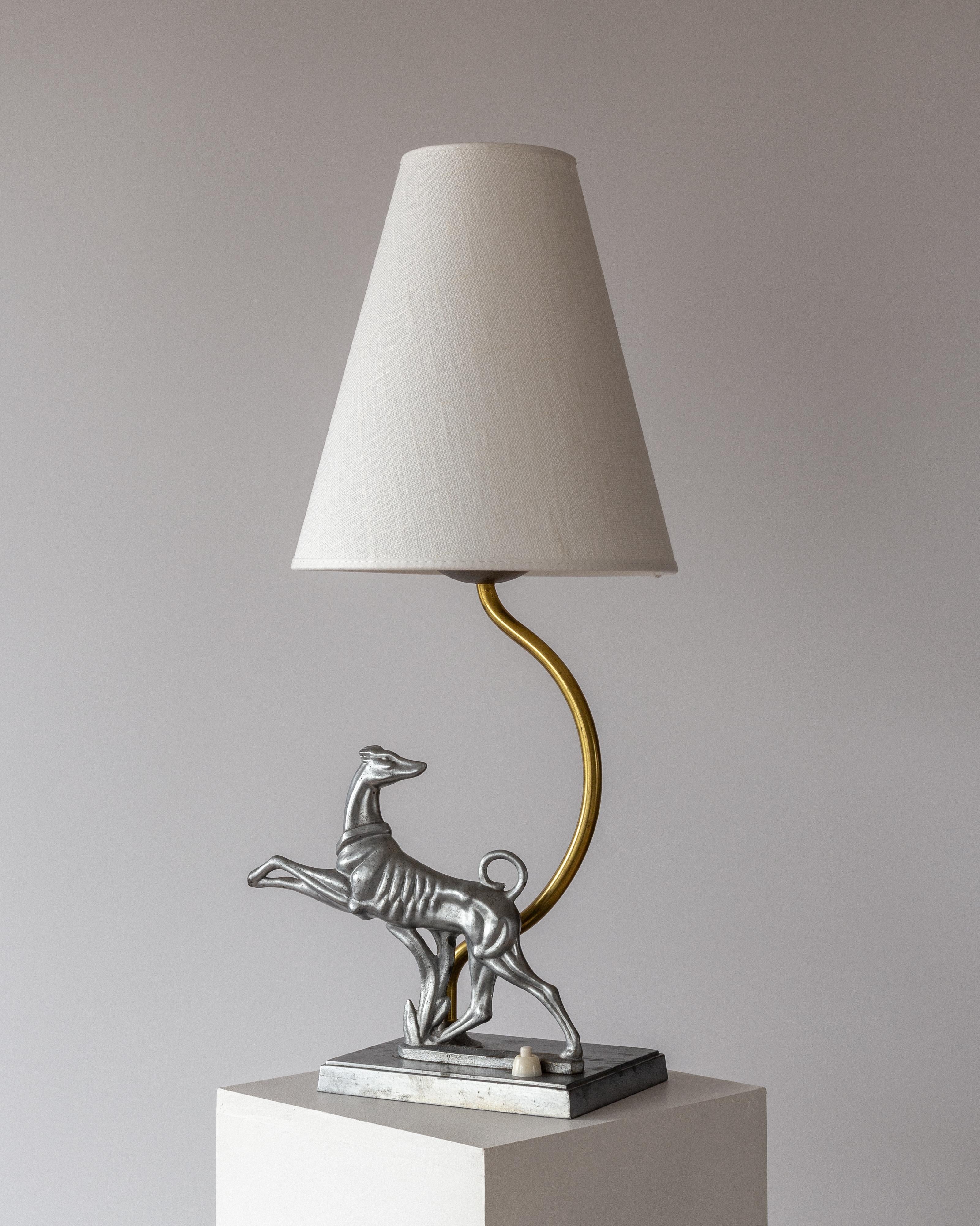 Lampada da tavolo Art Deco Greyhound di Stjärnmetall, metallo e ottone, Svezia, anni '30 in vendita 3