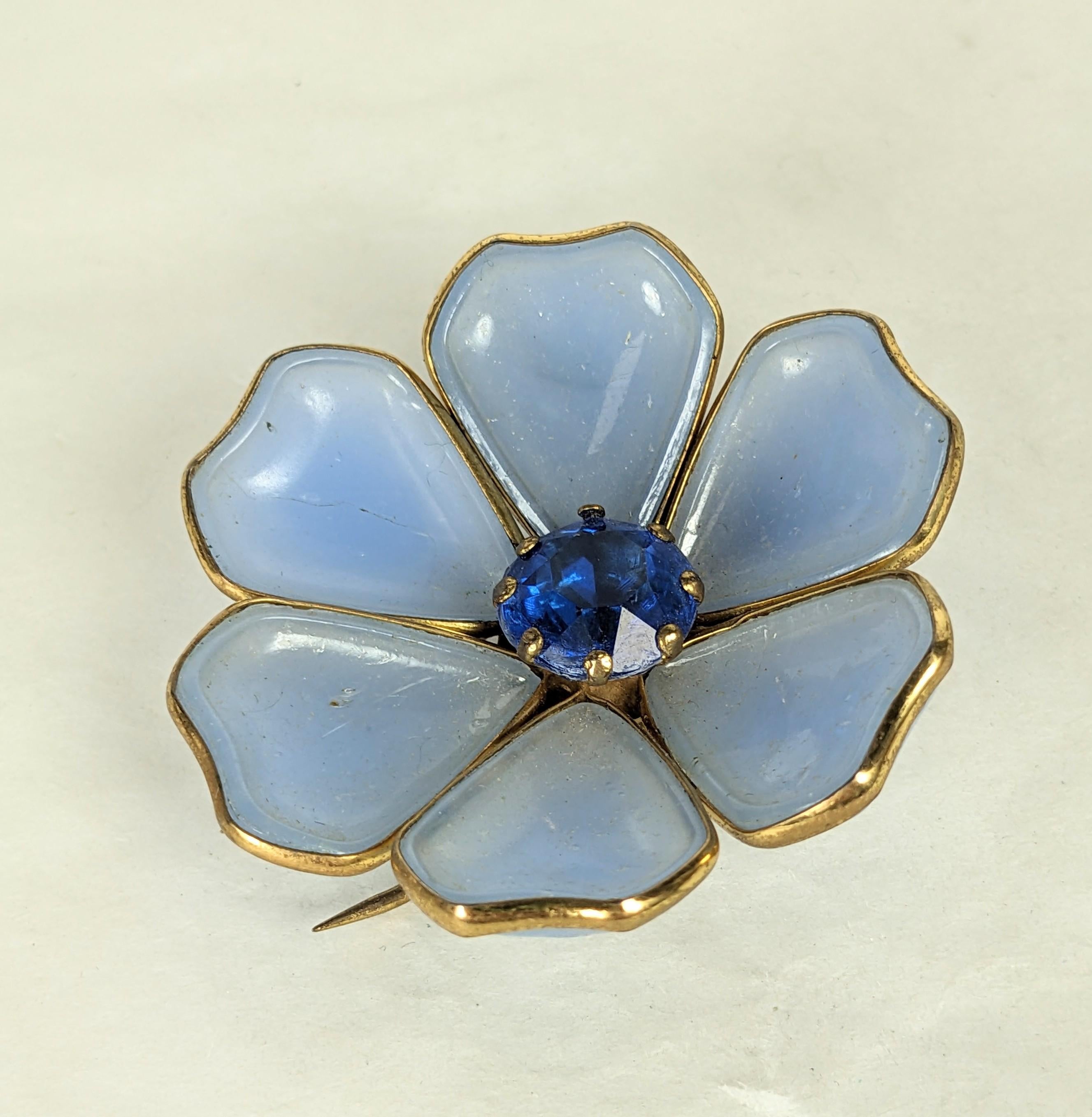 Art Deco Gripoix Style Flower Clip In Good Condition For Sale In New York, NY