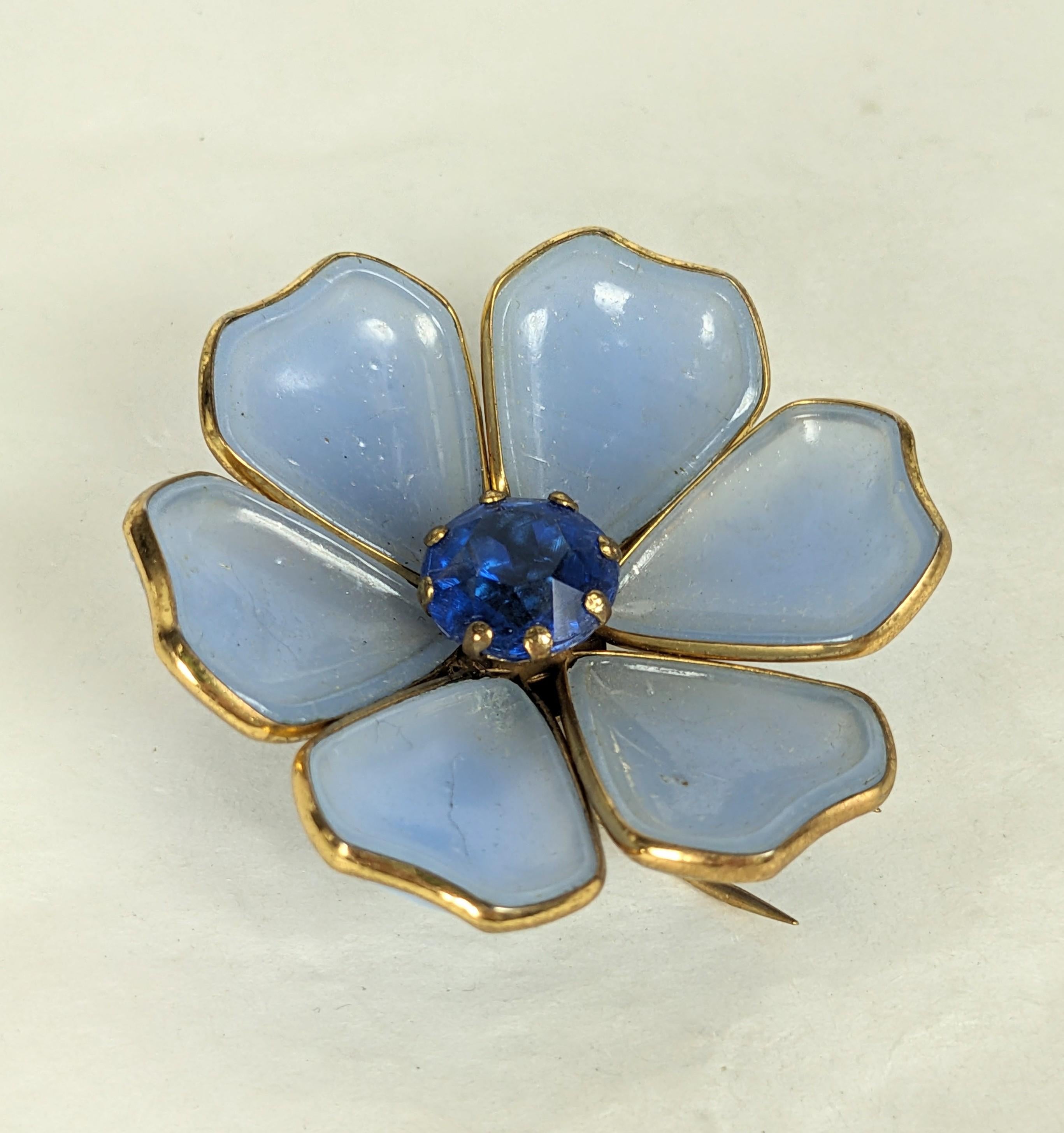 Women's or Men's Art Deco Gripoix Style Flower Clip For Sale