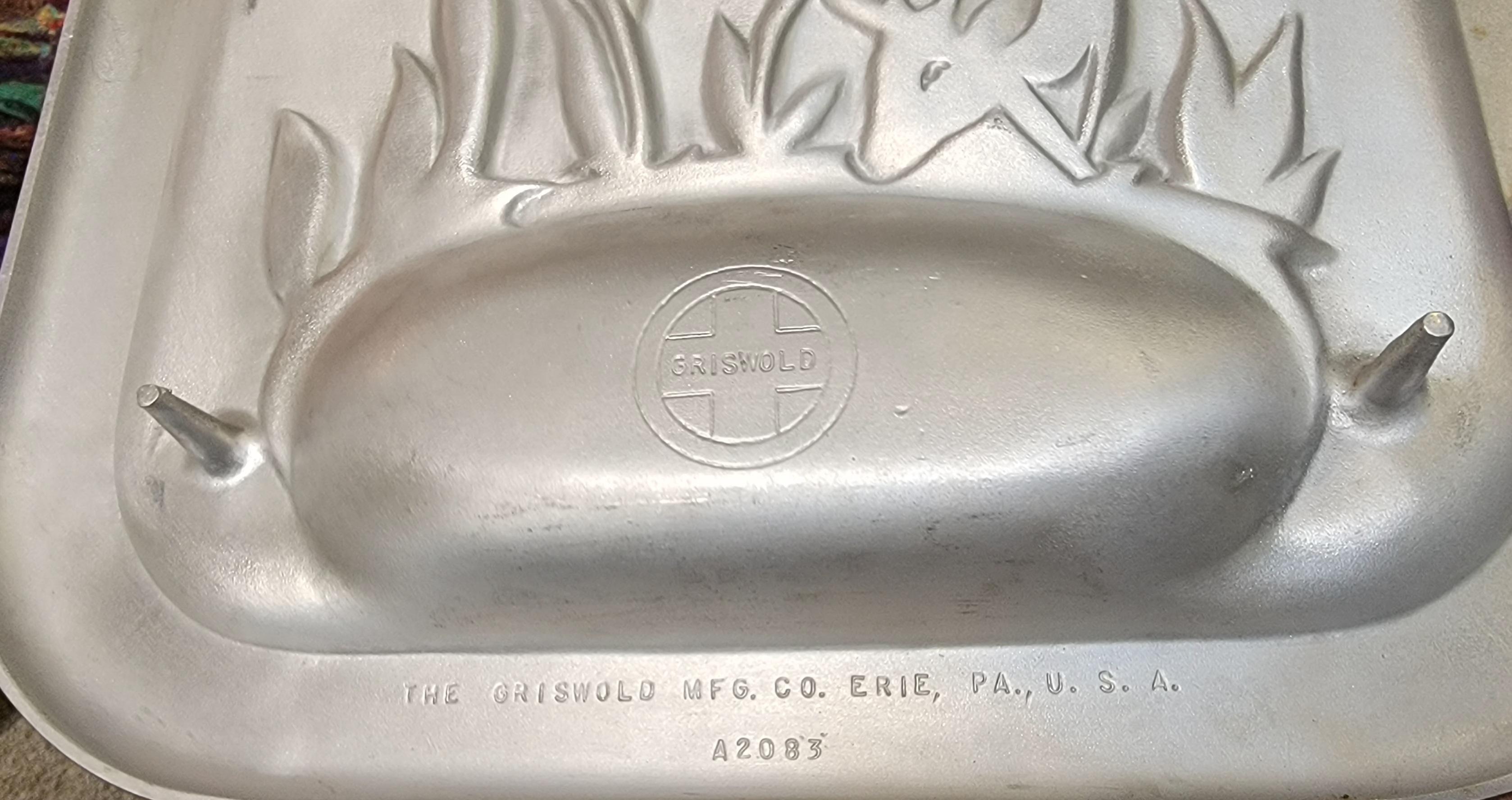 Art Deco Gazelle Aluminum Serving Platter by Griswold For Sale 3