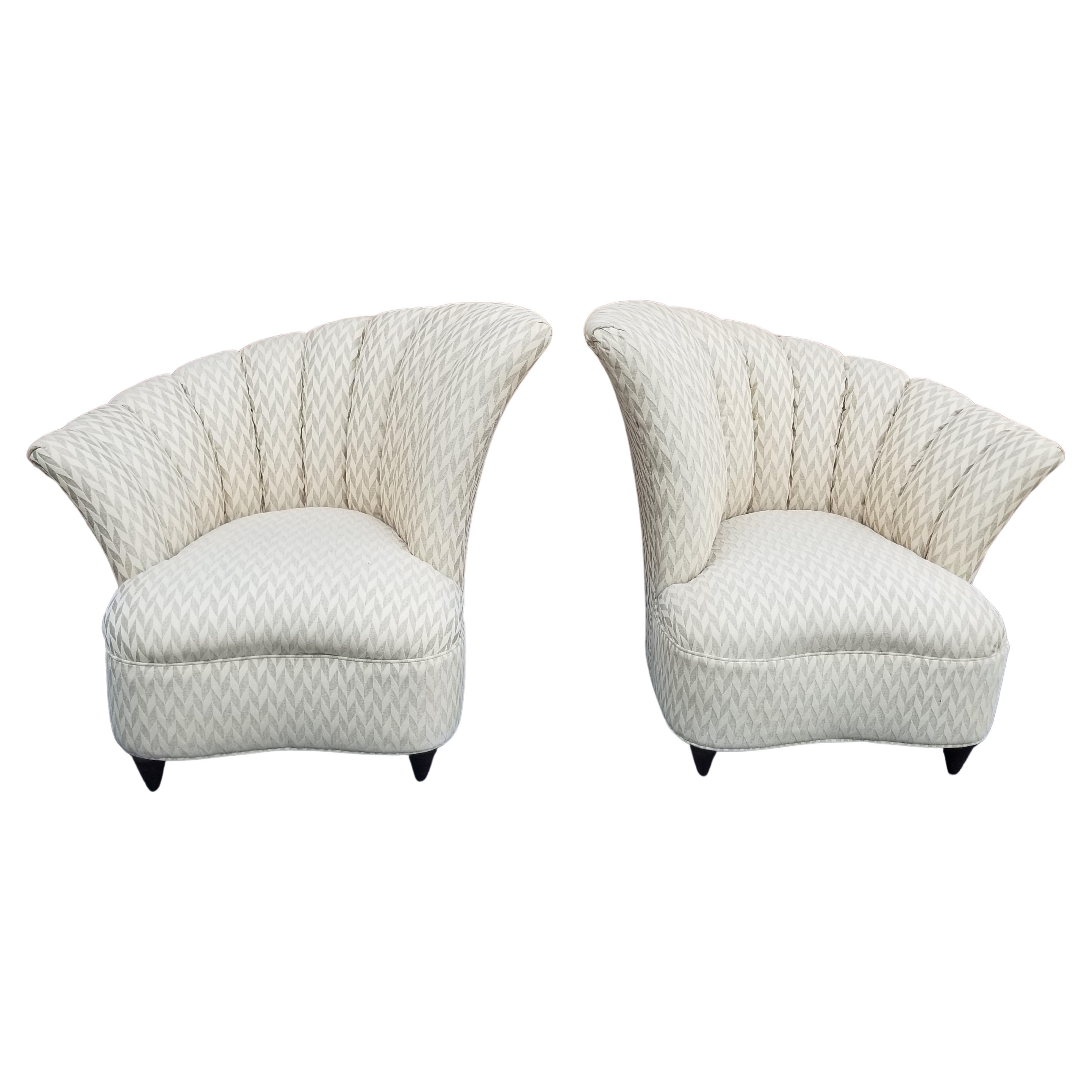 Art Deco Grosfeld House Channel / Fan Back Chairs For Sale
