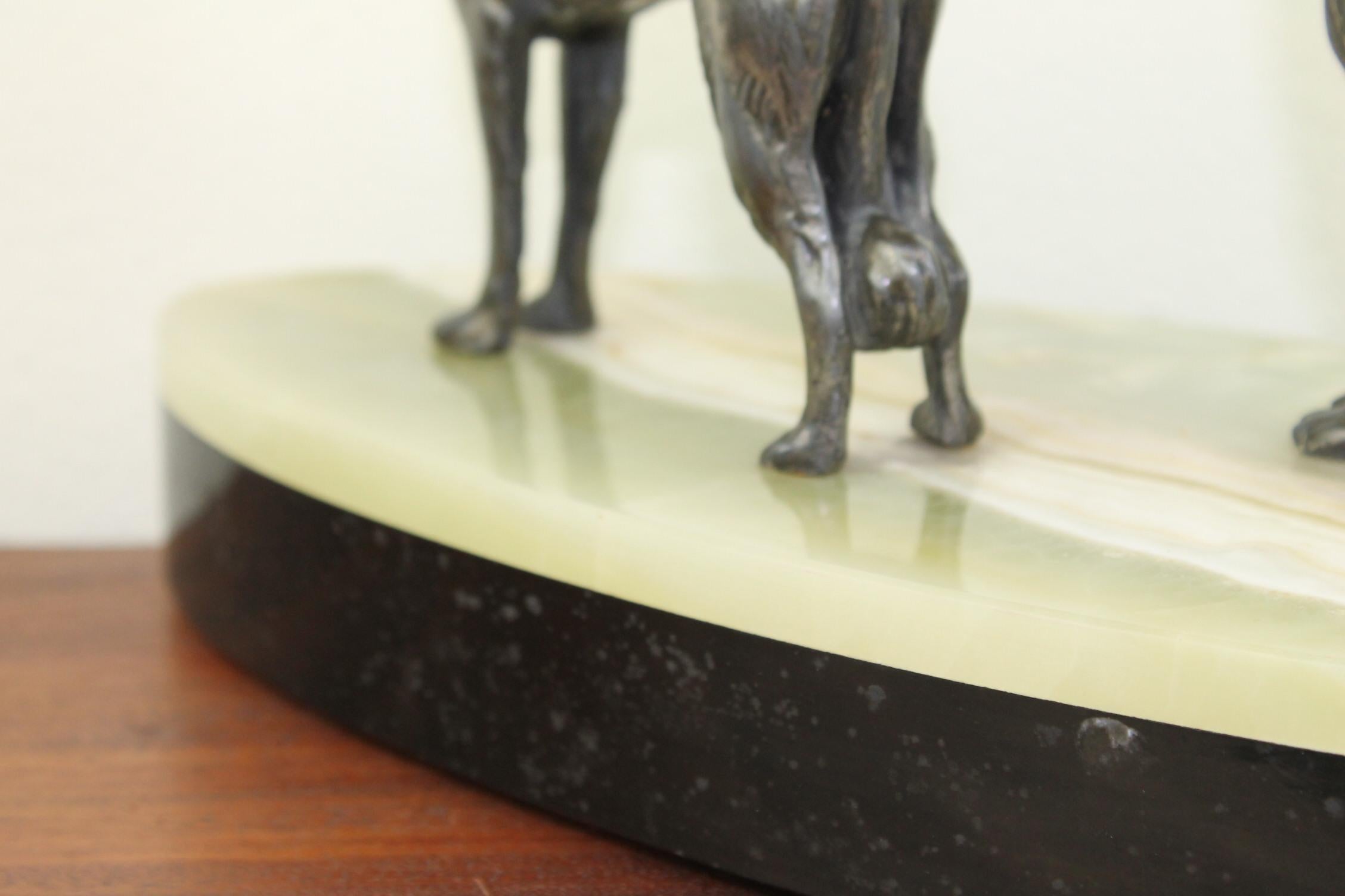 Art Deco Group of Greyhounds on Marble Base 12