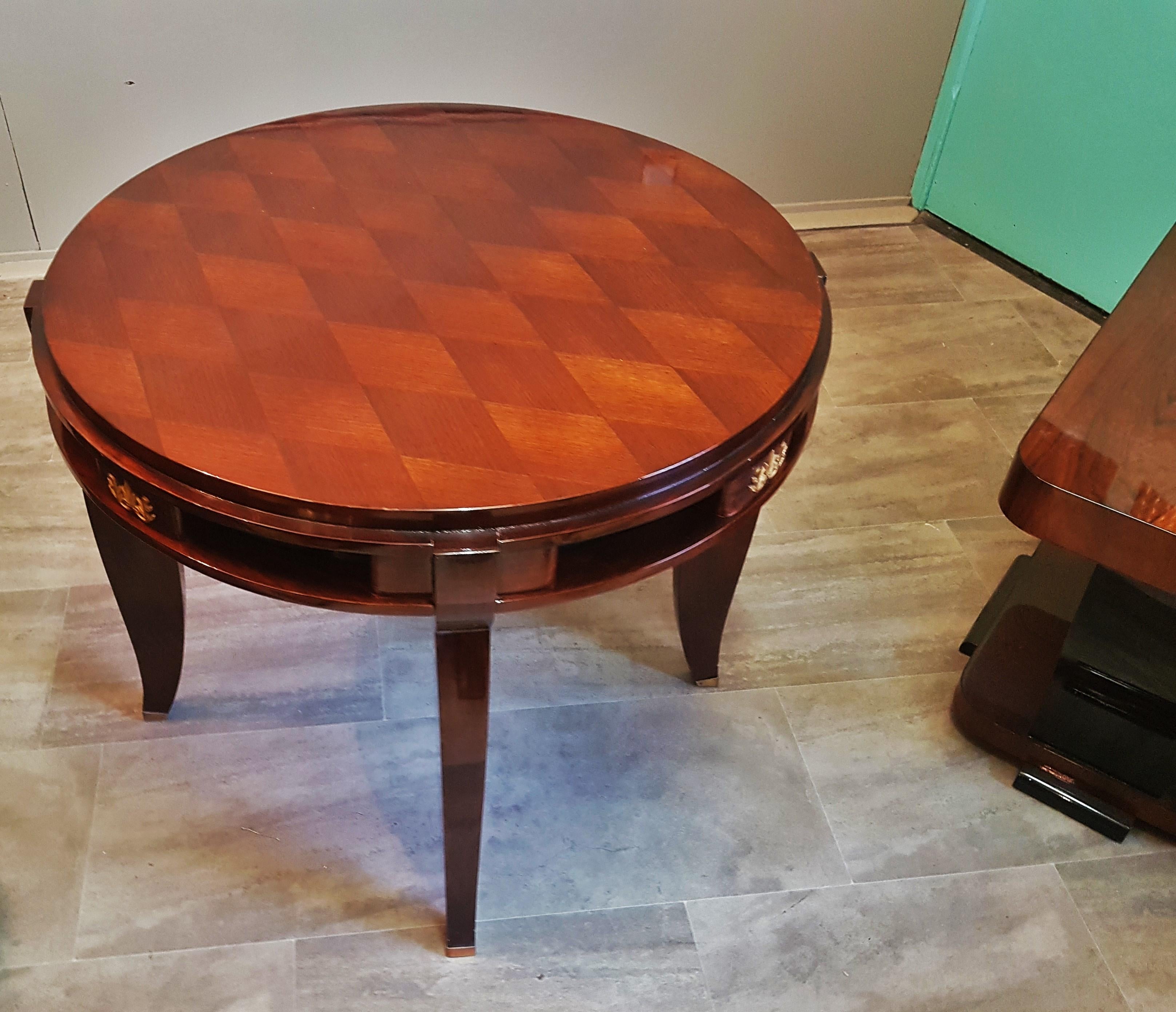 French Art Deco Gueridon Center Table by Jules Leleu, France, 1930 For Sale