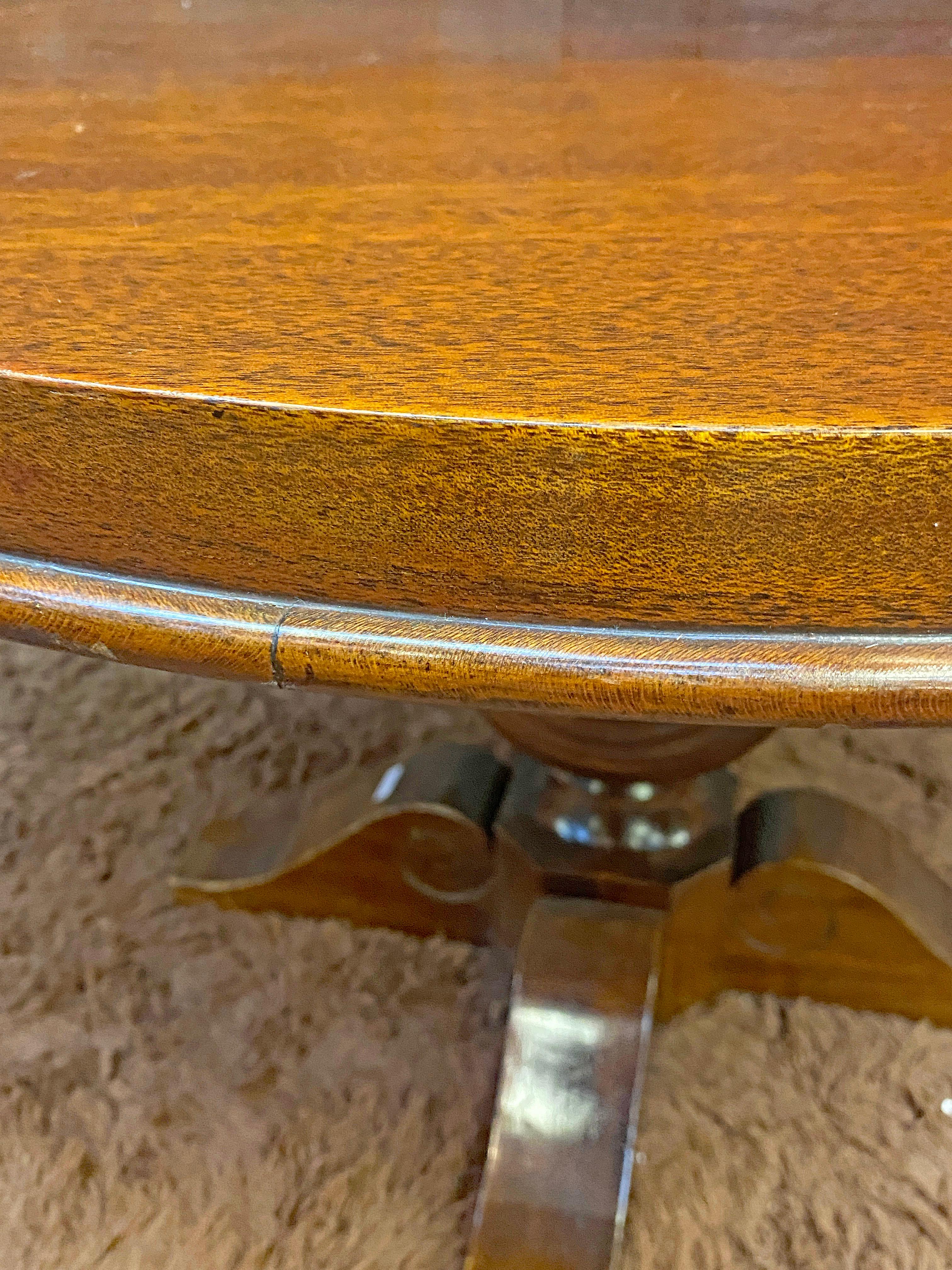 Walnut Art Deco gueridon circa 1940. varnish to be redone For Sale
