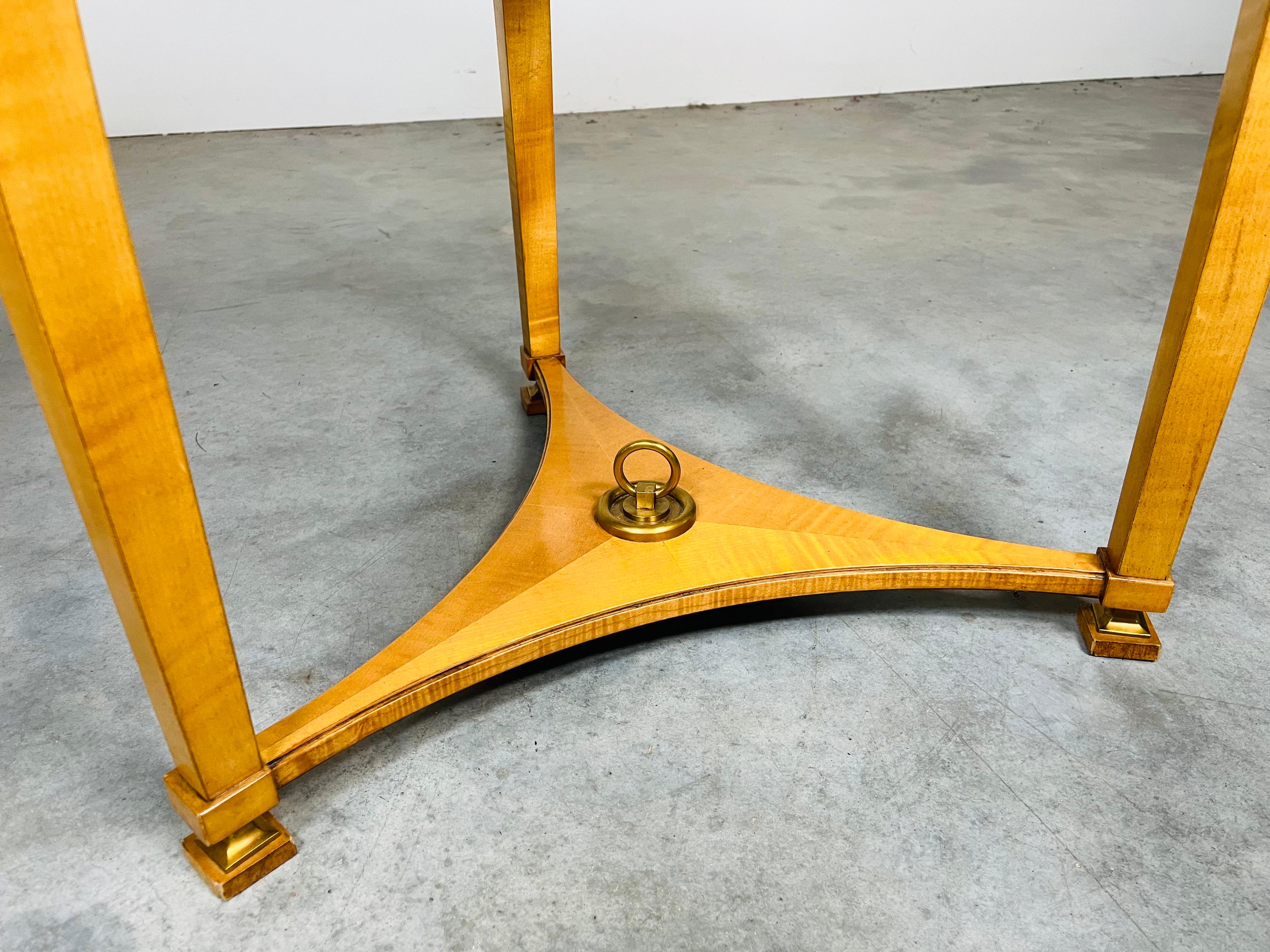 Neoclassical Gueridon Side Parquetry Tables By Andre’ Arbus For Baker, A Pair 4