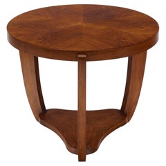 Art Deco Gueridon Table, Blond Walnut, French Design, 1930