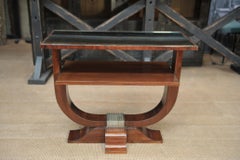 Table de Gueridon Art Déco en acajou et verre, France, vers 1925