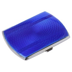 Art Deco Guilloché Enamel and Silver Cigarette Case, 1928