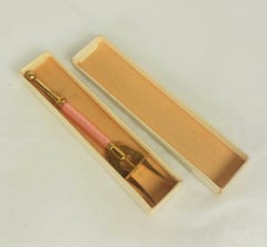 Art Deco Guilloche Enamel Olive Pick, Original Box