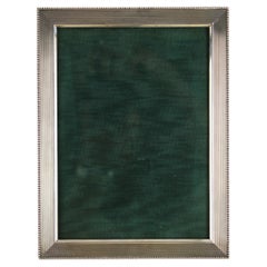 Art Deco Guilloché Silver Picture Frame Illegible Hallmarks Oak Back France 1920