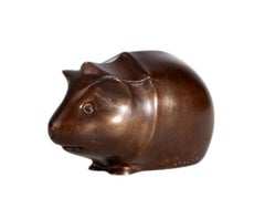 Art Déco Guinea Pig Bronze Paperweight by E.M. Sandoz for Susse Frères, France