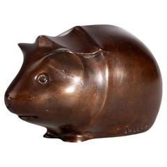 Antique Art Déco Guinea Pig Bronze Paperweight by E.M. Sandoz for Susse Frères, France