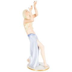 Art Deco Gustav Oppel for Rosenthal Hand Painted Porcelain Dancer Statuette