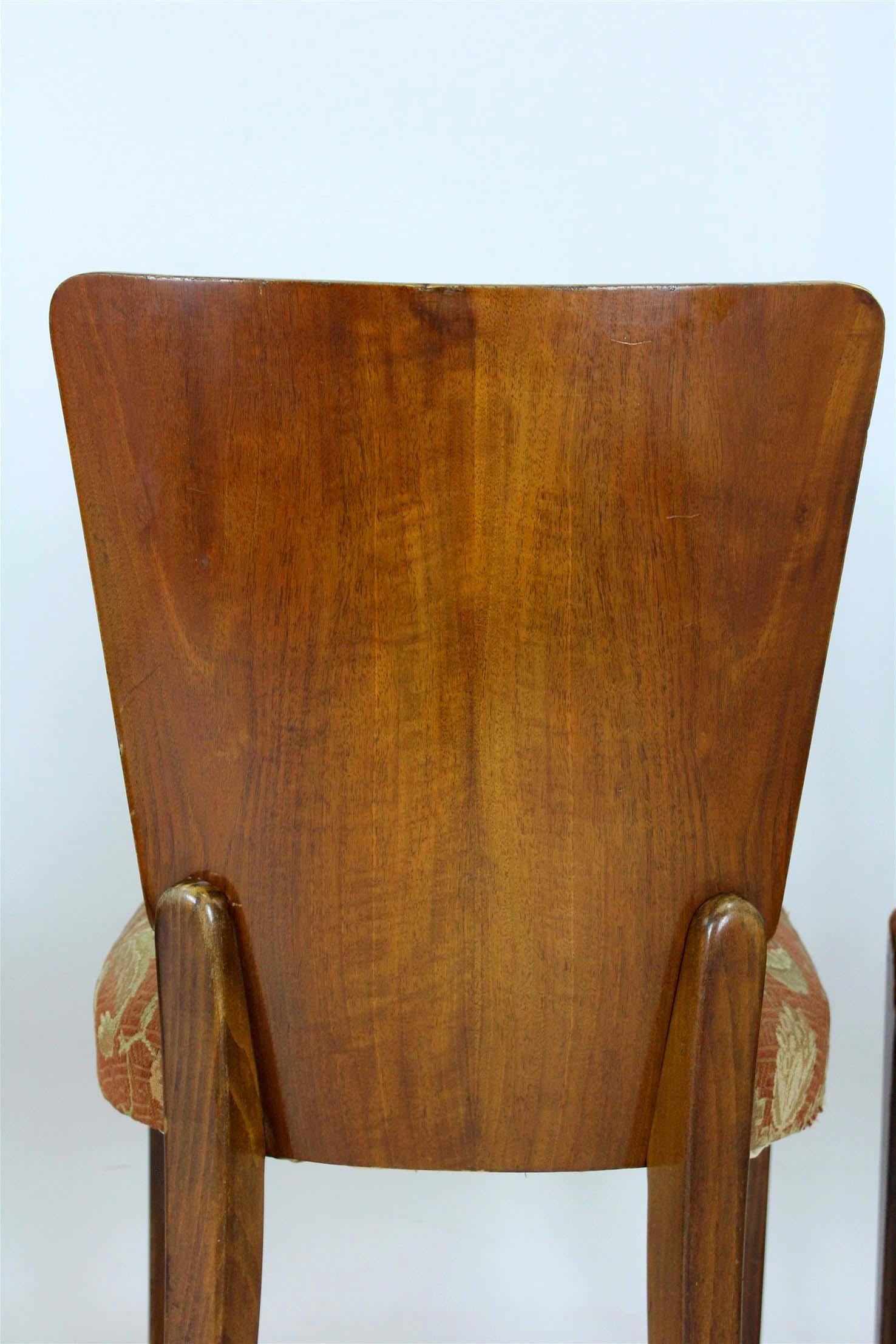 Sedie da pranzo Art Deco H-214 di Jindrich Halabala per Up Závody, 1950, set di 4 pezzi in vendita 10