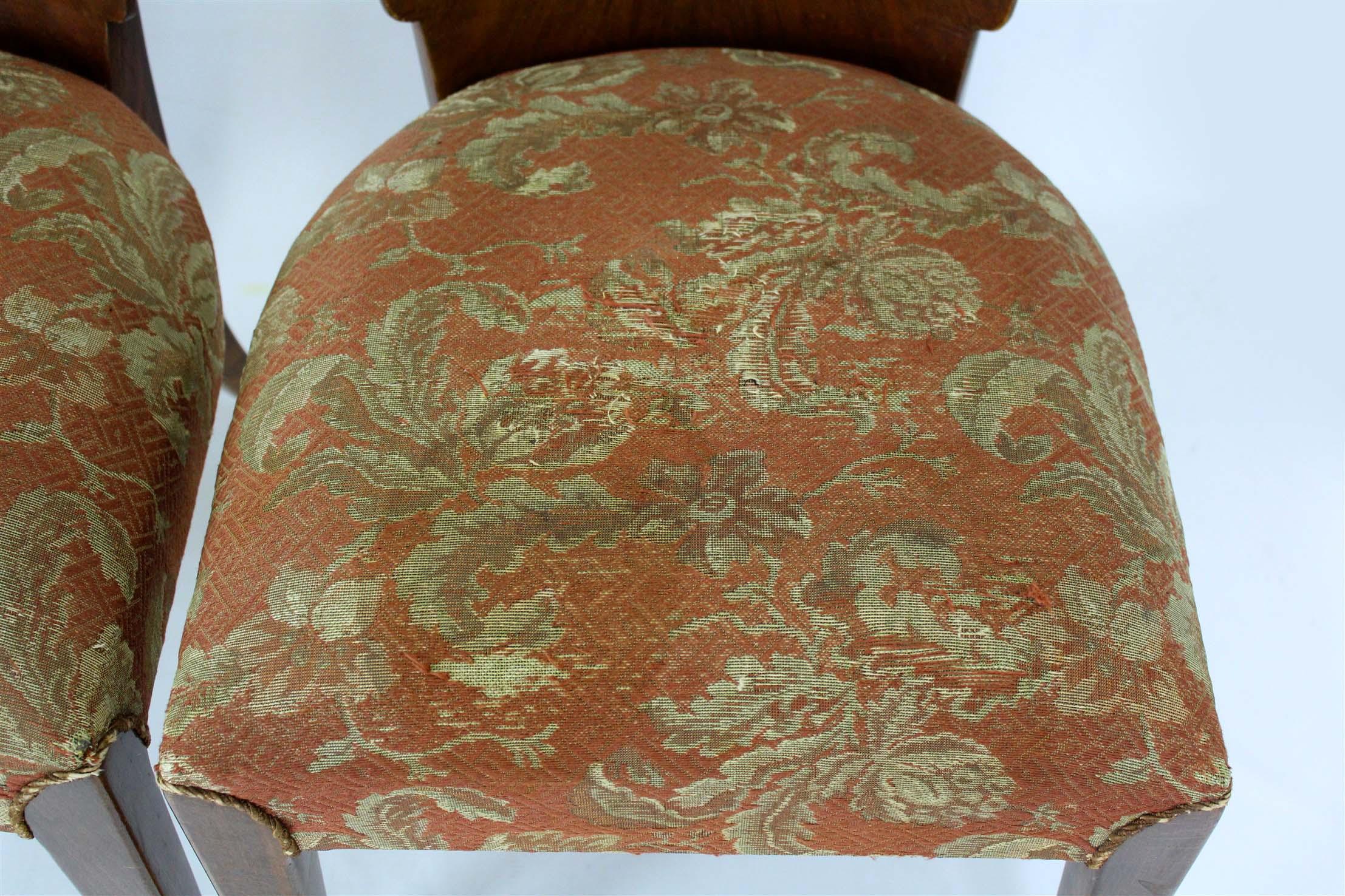 Tessuto Sedie da pranzo Art Deco H-214 di Jindrich Halabala per Up Závody, 1950, set di 4 pezzi in vendita