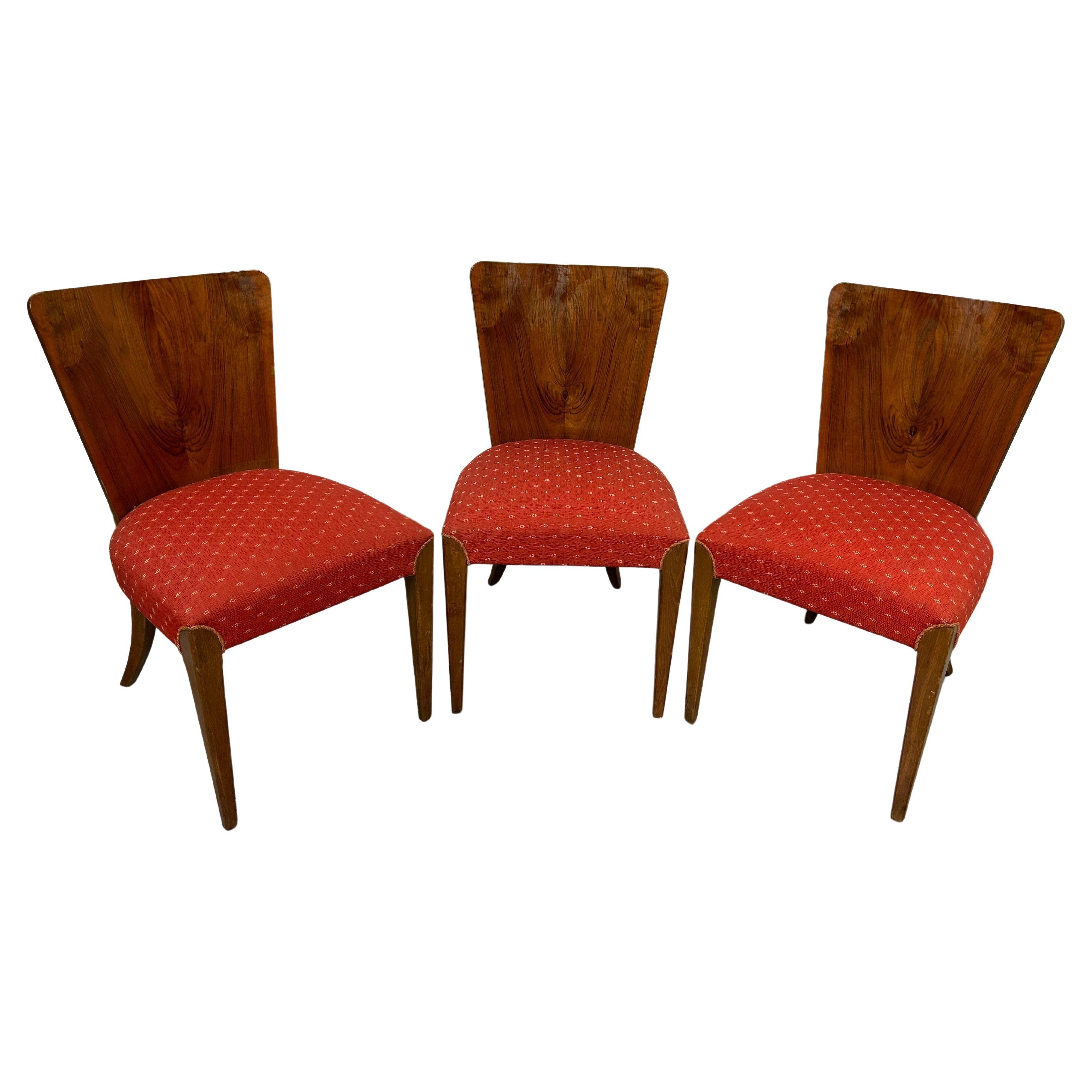 Art Deco H-214 Dining Chairs by Jindrich Halabala for UP Závody For Sale