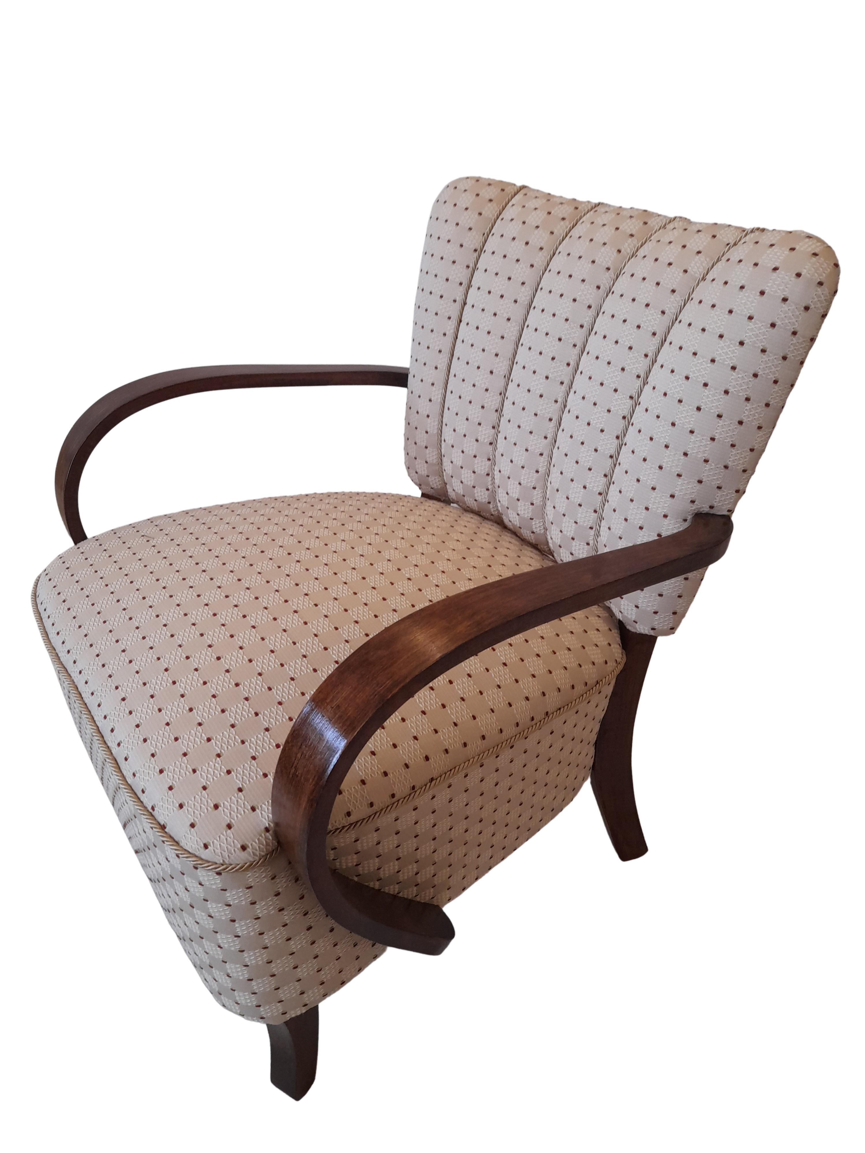 Art Deco H-237 Armchair by Jindrich Halabala, 1930s For Sale 6