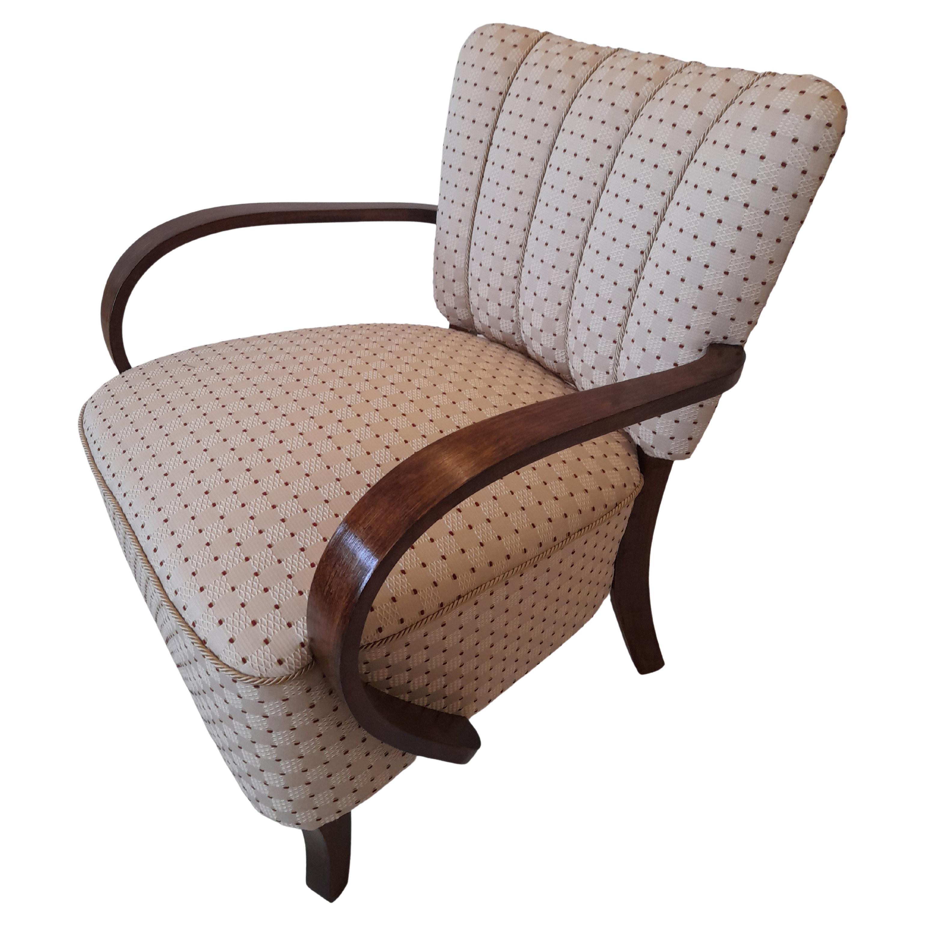 Art Deco H-237 Armchair by Jindrich Halabala, 1930s For Sale at 1stDibs