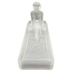 Jabonera Art Decó H. H. Hoffman de vidrio esmerilado opaco de Sarsaparilla NYC