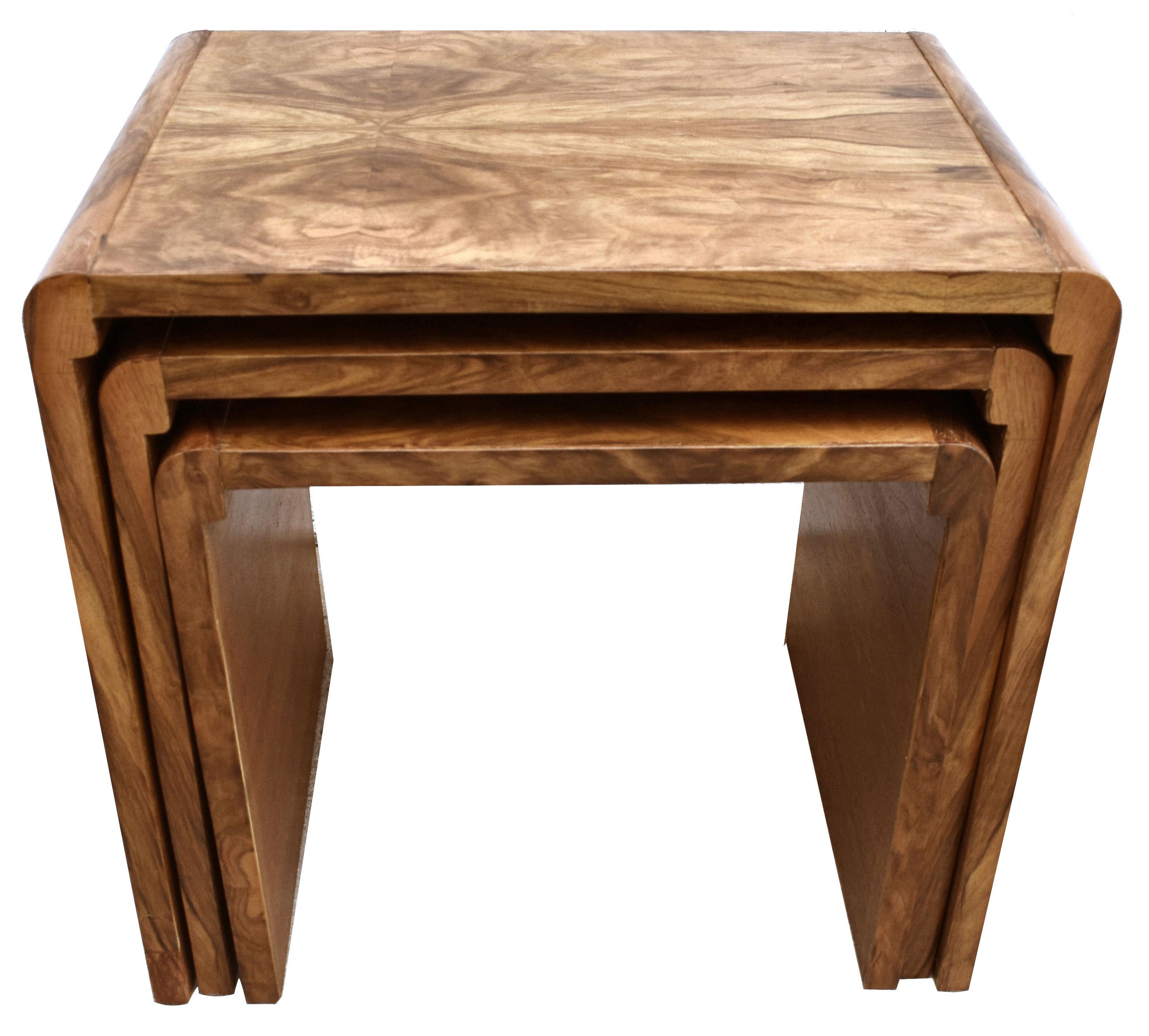 Polished Art Deco H & L Epstein Set of Three Nest of Tables, English, C1930s