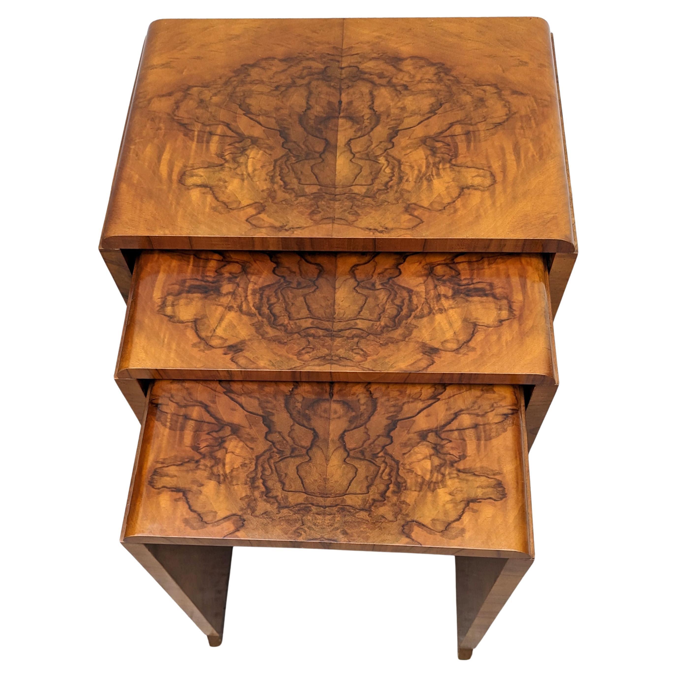 20th Century Art Deco H & L Epstein Set of Three Nest of Tables, English, c1930s