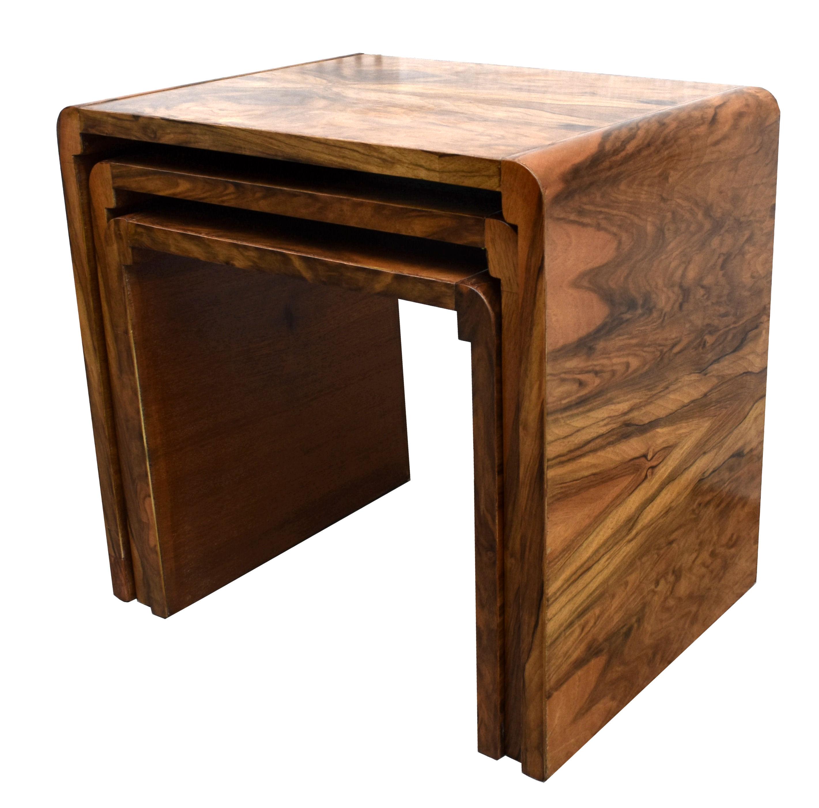 Art Deco H & L Epstein Set of Three Nest of Tables, English, C1930s 2